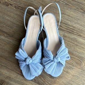 Loeffler Randall Dahlia Blue Pleated Bow Heel